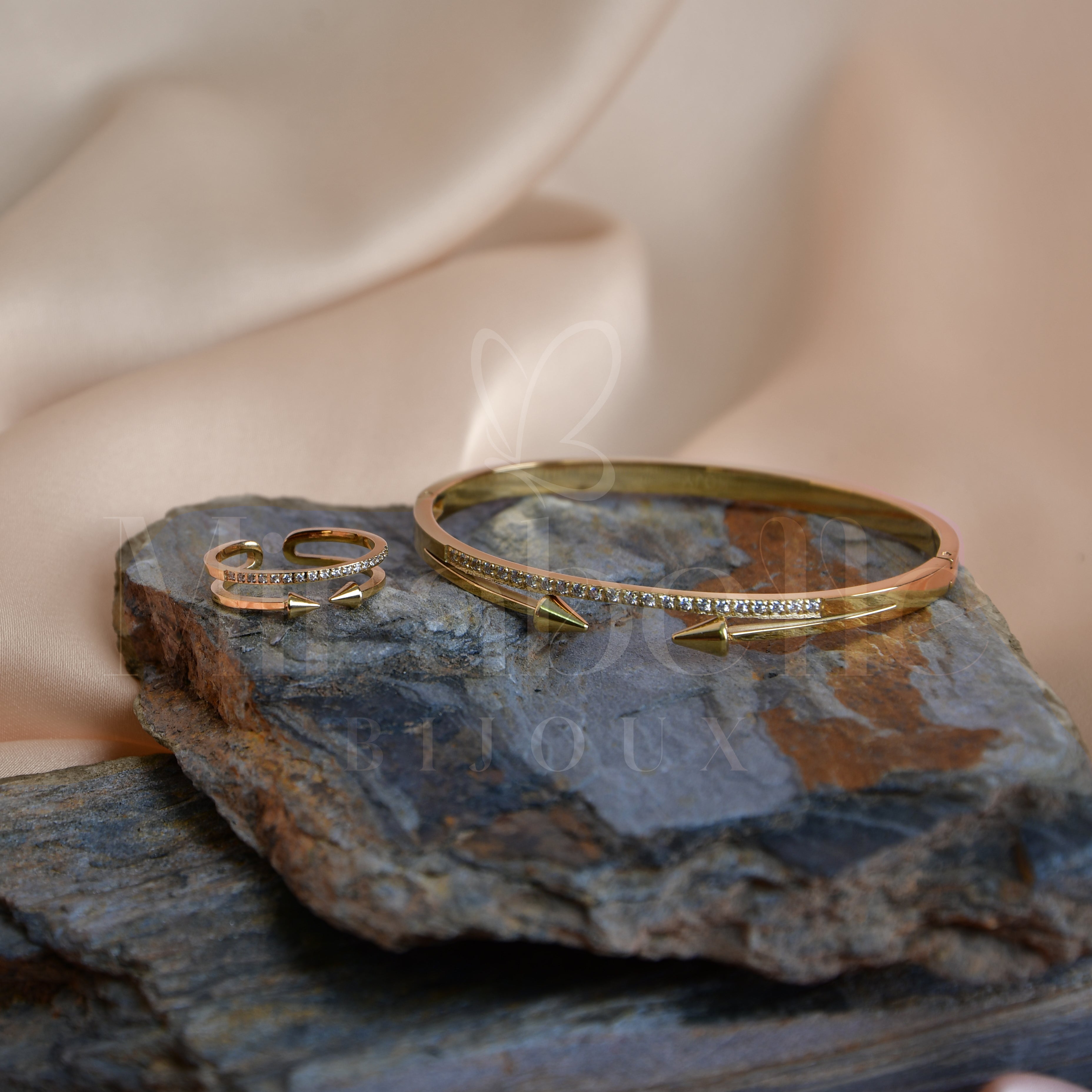 Aurore Radieuse - Bracelet + Bague en Acier